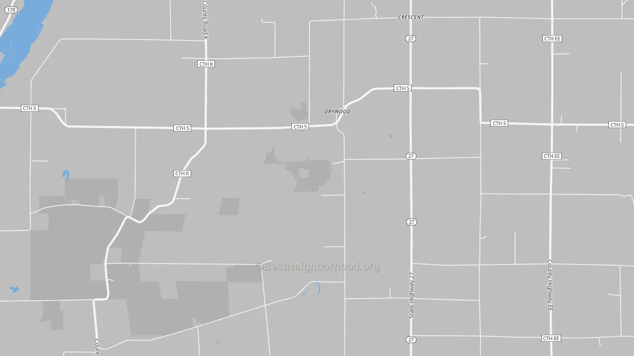 Transit Grade map of Drywood, WI