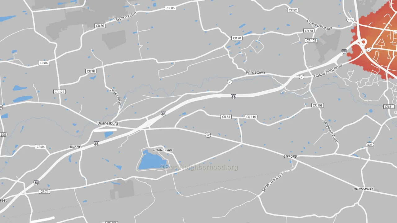 Transit Grade map of Duanesburg, NY