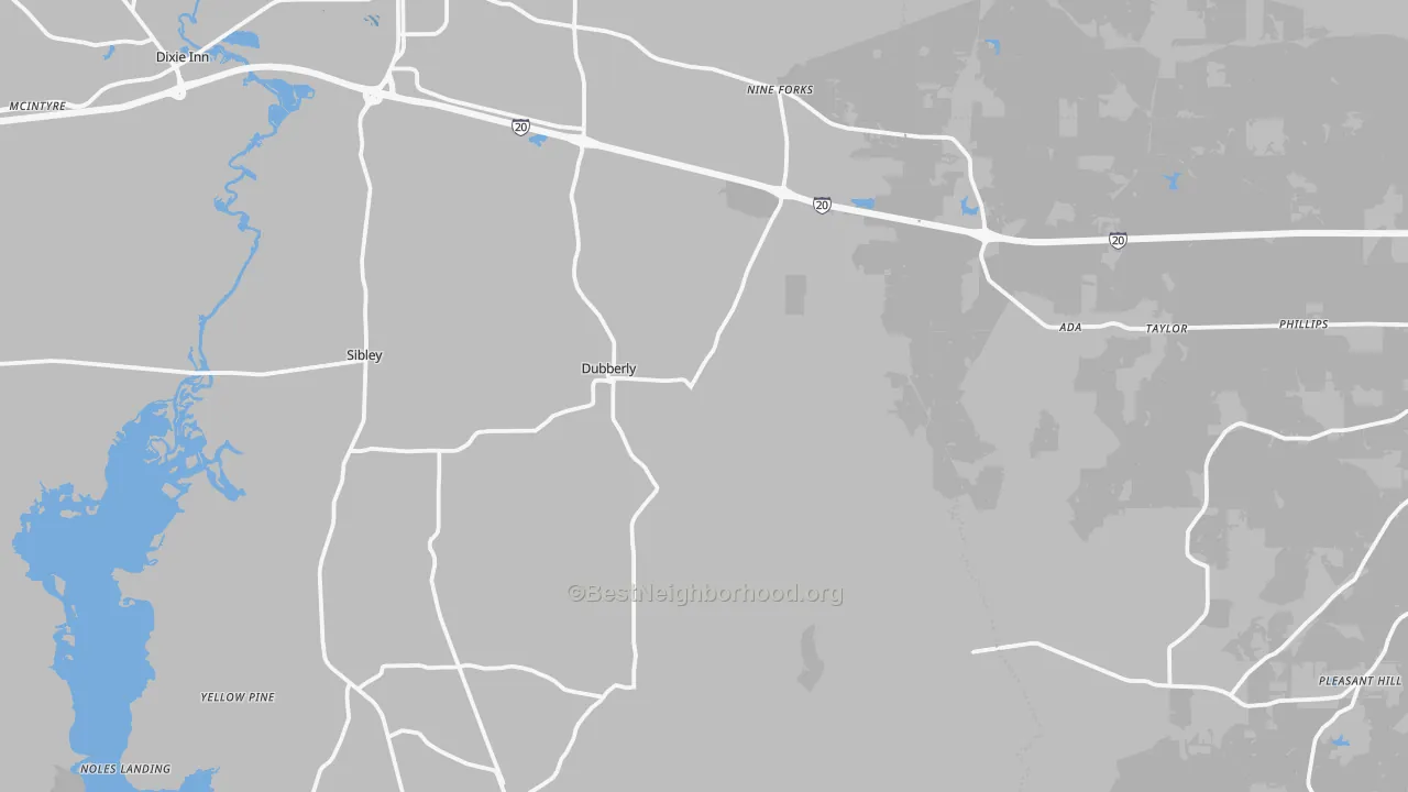 Transit Grade map of Dubberly, LA