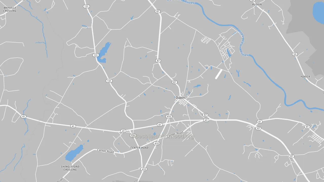 Transit Grade map of Dublin, NC