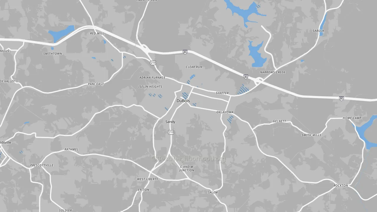 Transit Grade map of Dubois, PA