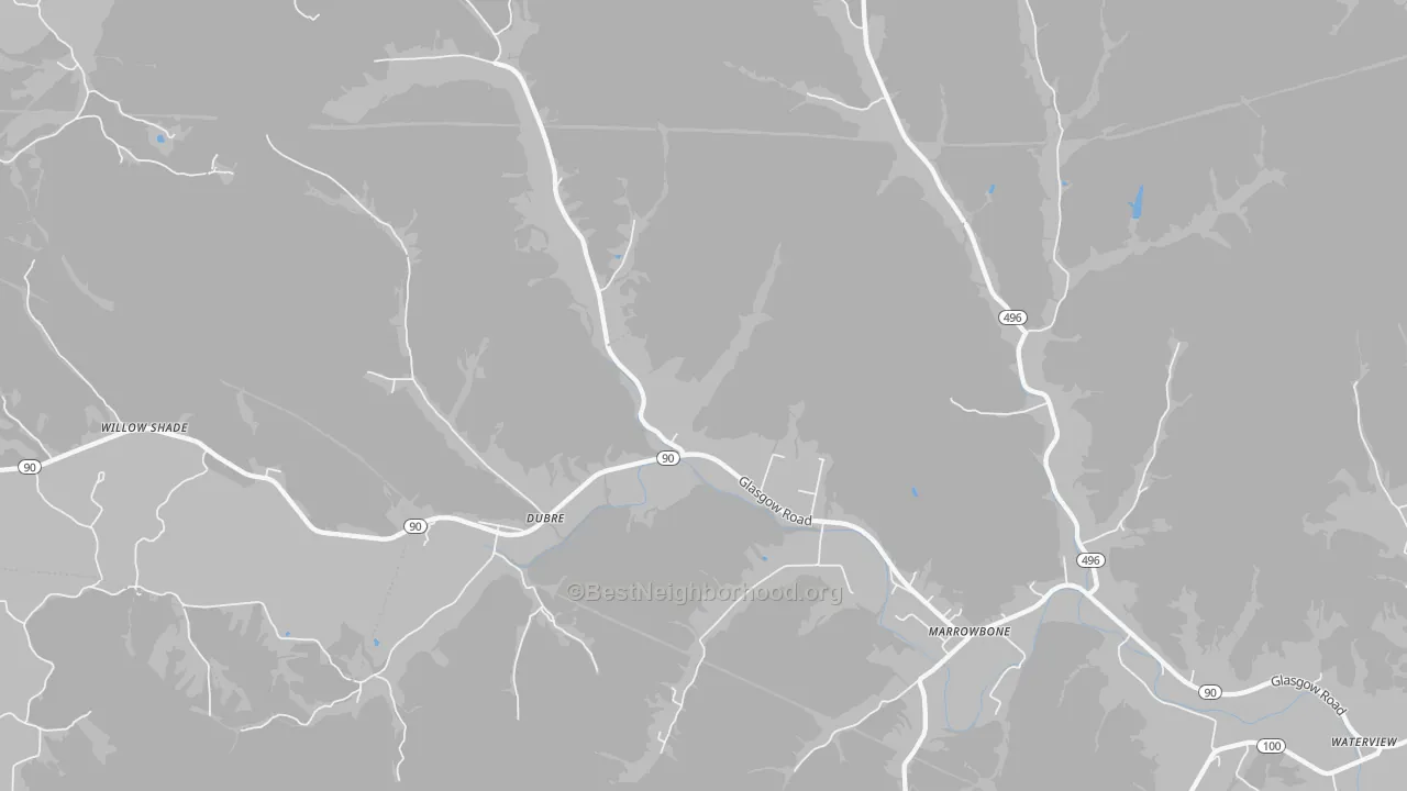 Transit Grade map of Dubre, KY