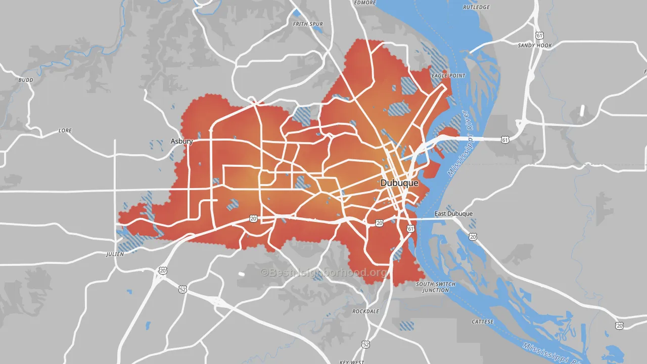 Transit Grade map of Dubuque, IA