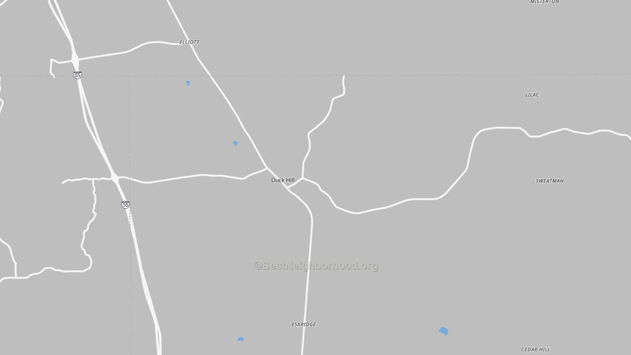 Transit Grade map of Duck Hill, MS