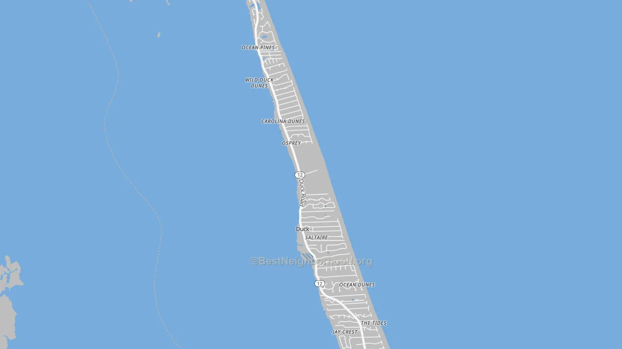 Transit Grade map of Duck, NC