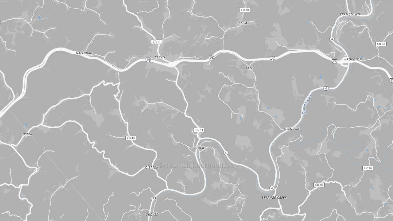 Transit Grade map of Duck, WV