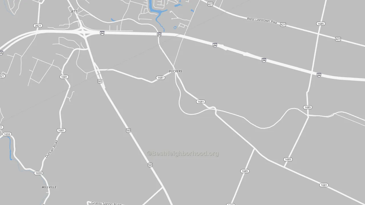Transit Grade map of Duckers, KY