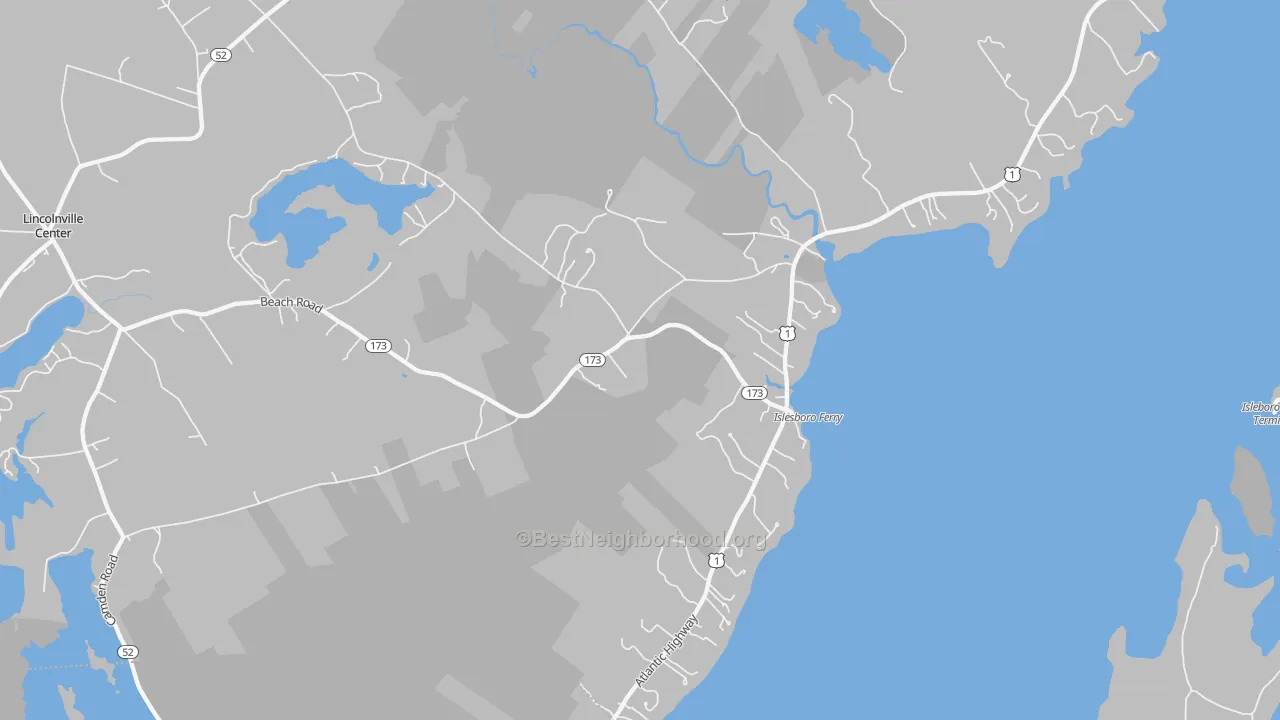 Transit Grade map of Ducktrap, ME