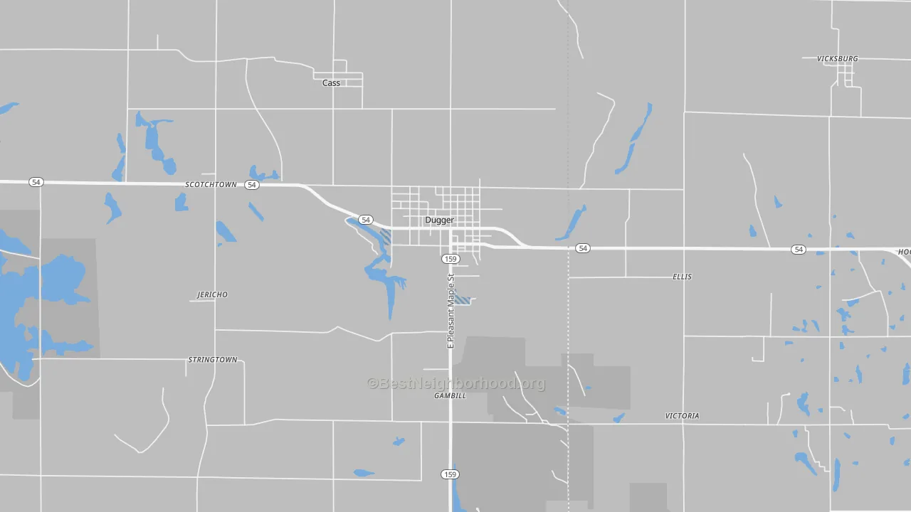 Transit Grade map of Dugger, IN