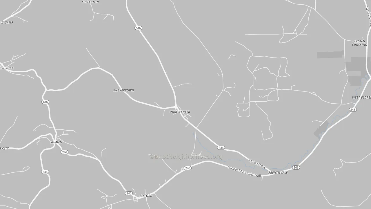 Transit Grade map of Duke Center, PA