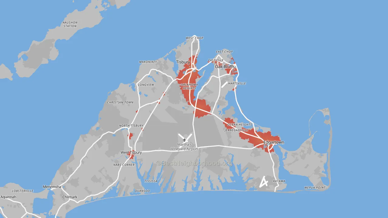 Transit Grade map of Dukes County, MA