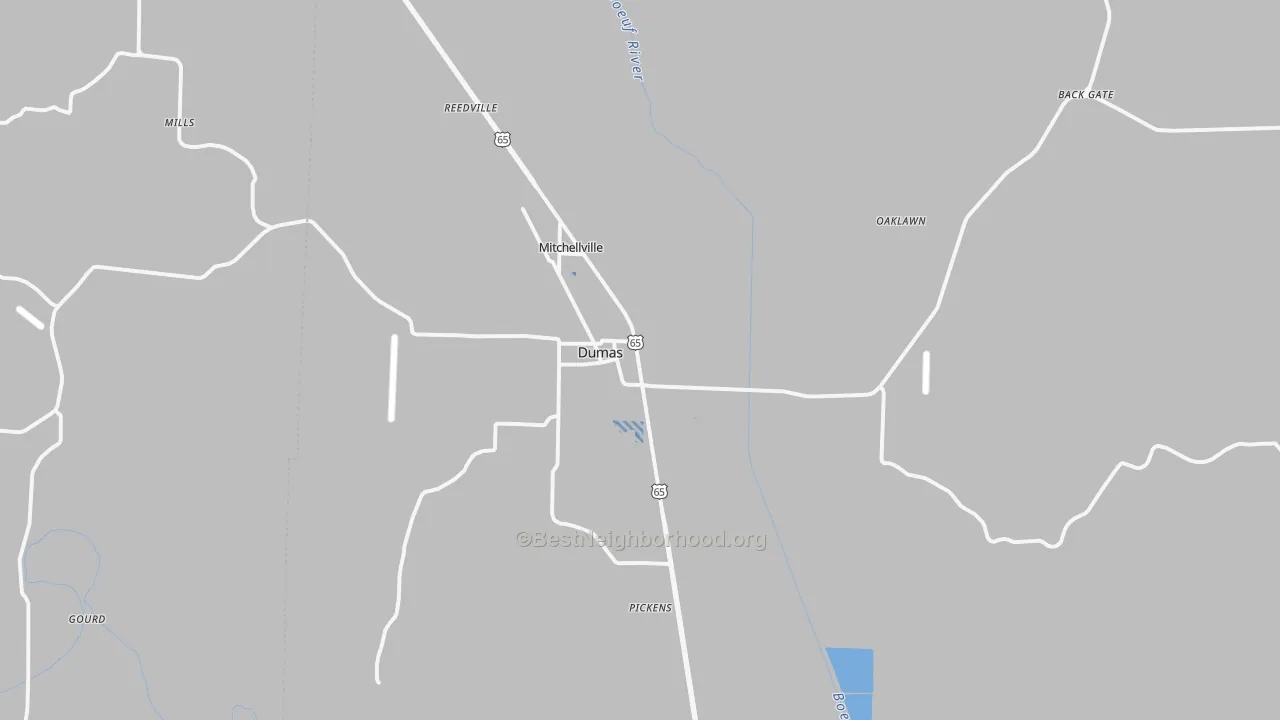Transit Grade map of Dumas, AR