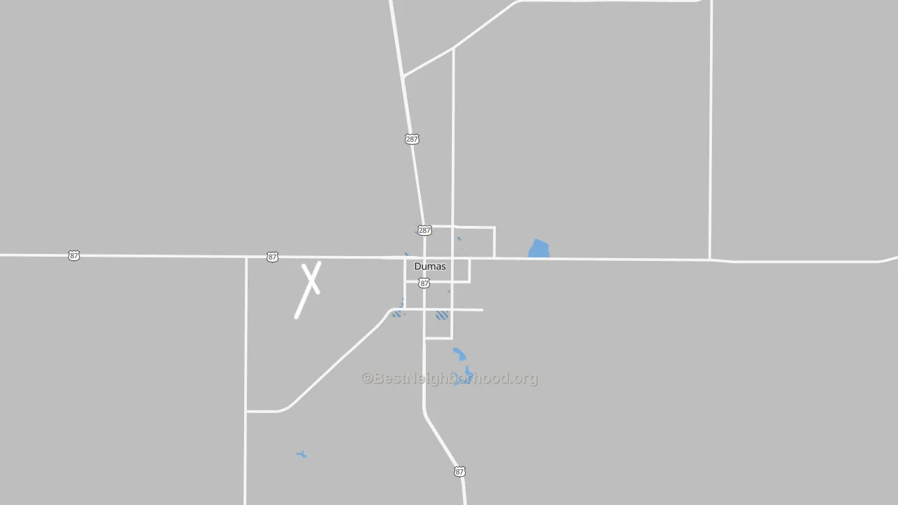 Transit Grade map of Dumas, TX