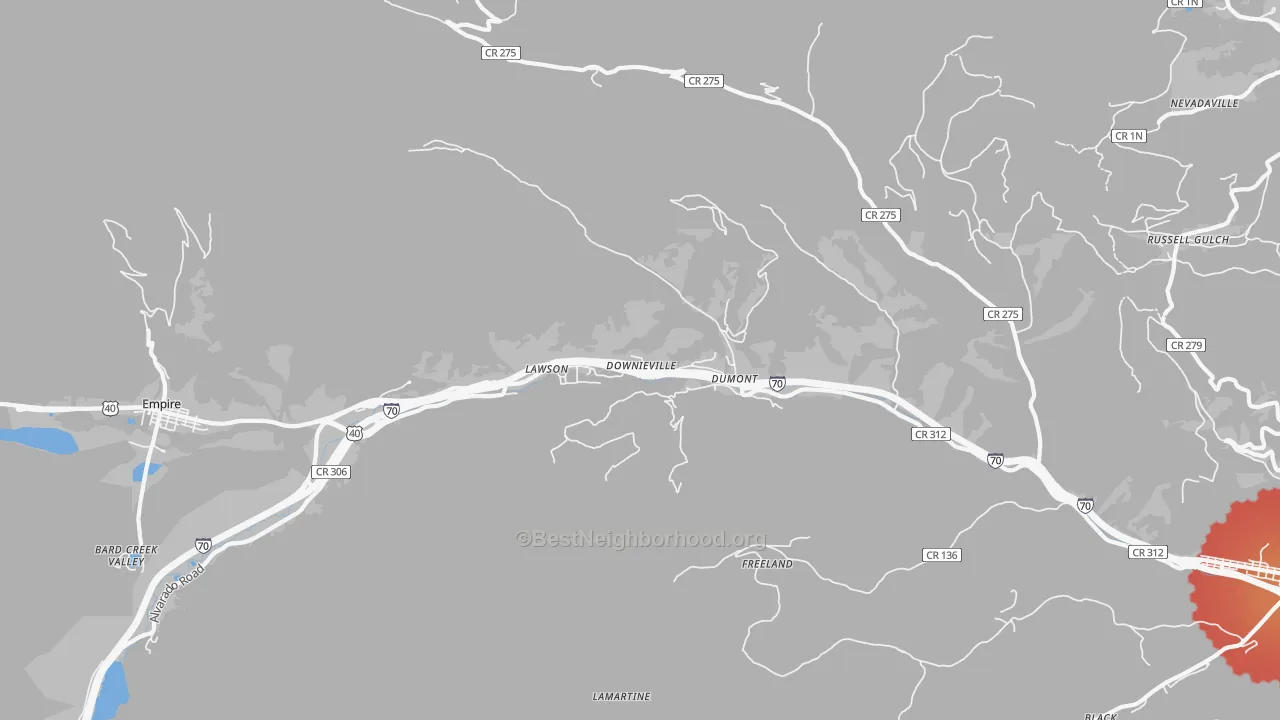 Transit Grade map of Dumont, CO