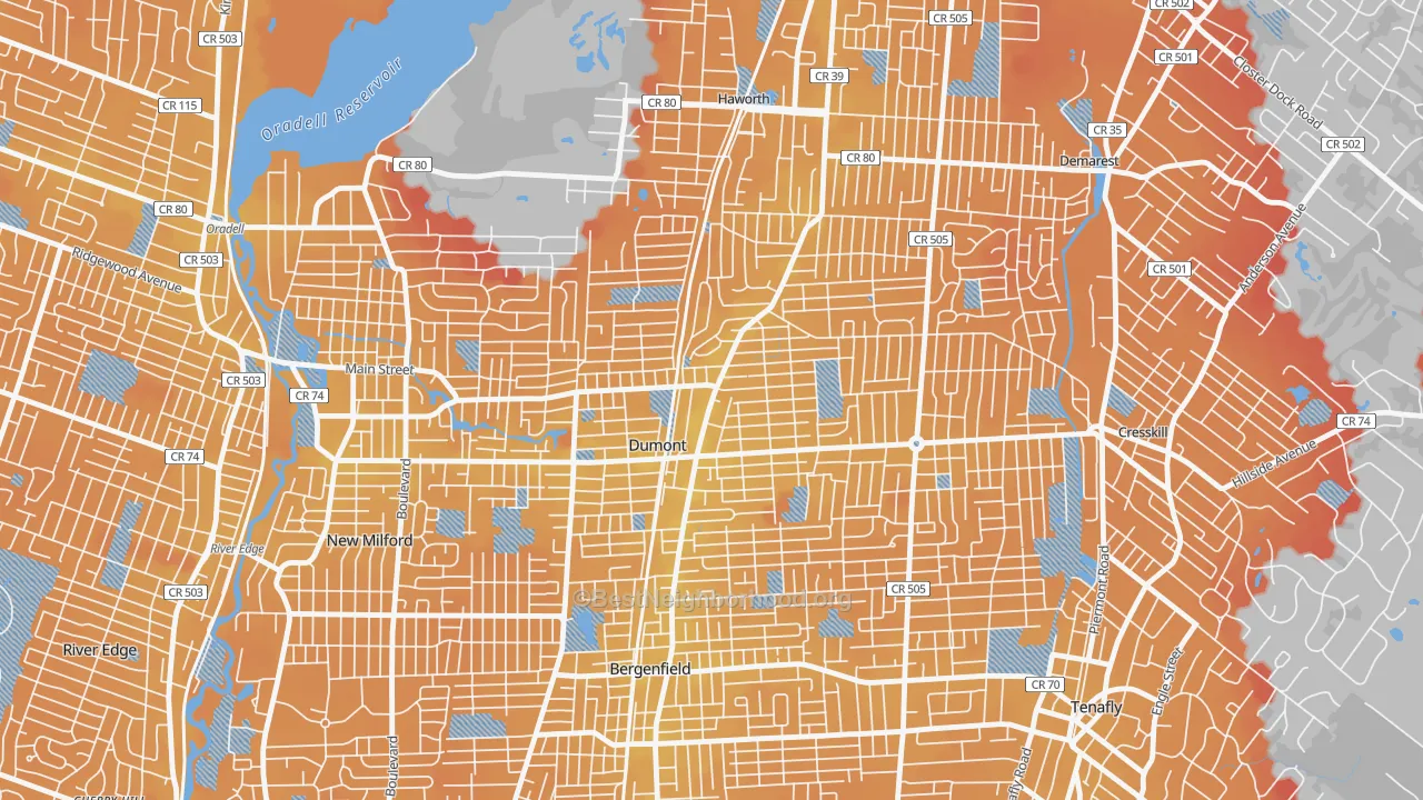 Transit Grade map of Dumont, NJ