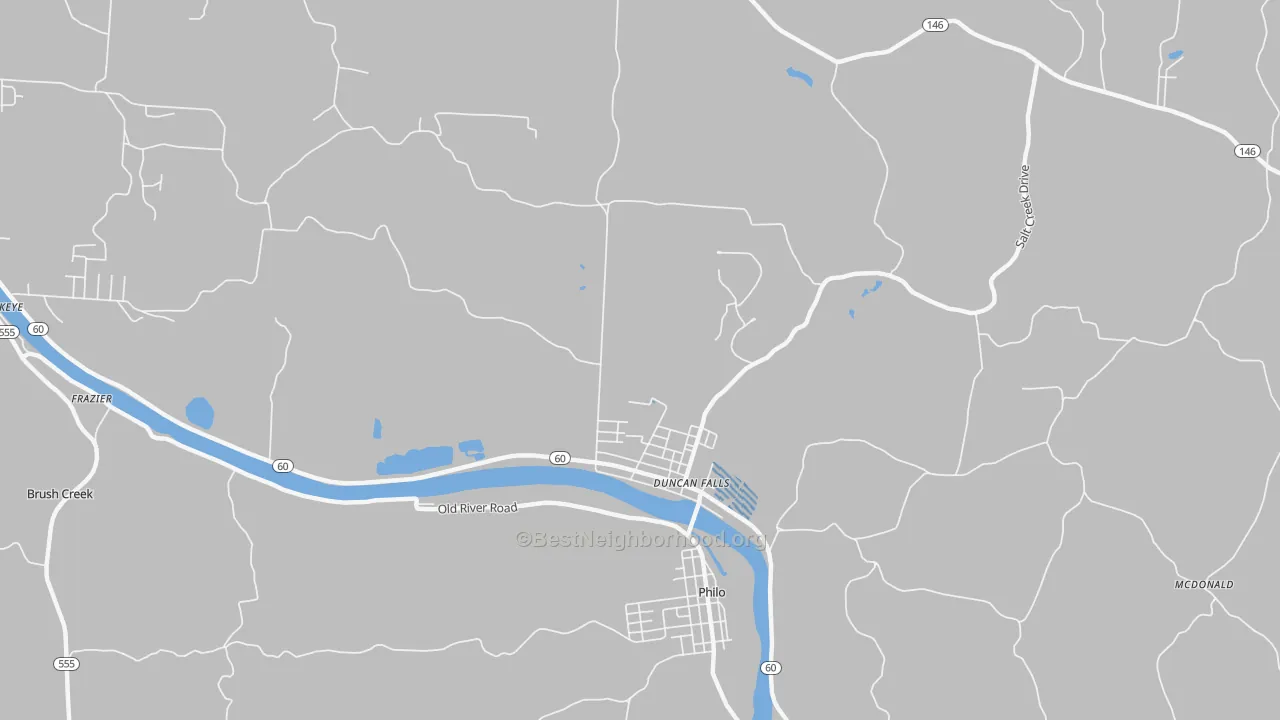 Transit Grade map of Duncan Falls, OH