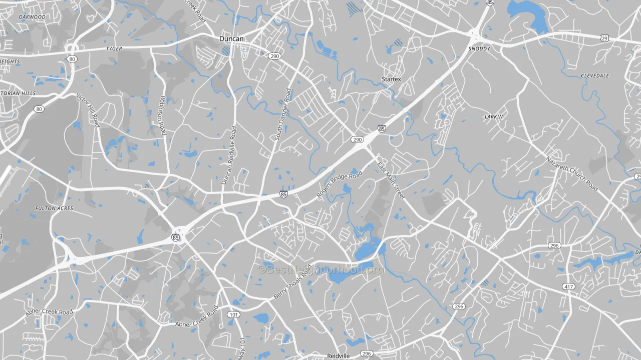 Transit Grade map of Duncan, SC