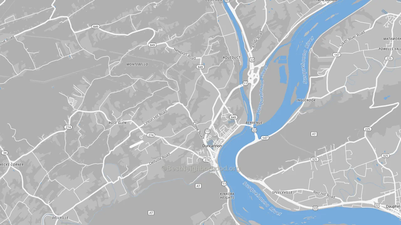 Transit Grade map of Duncannon, PA