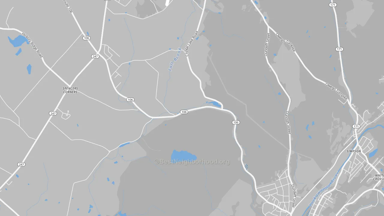 Transit Grade map of Dundaff, PA