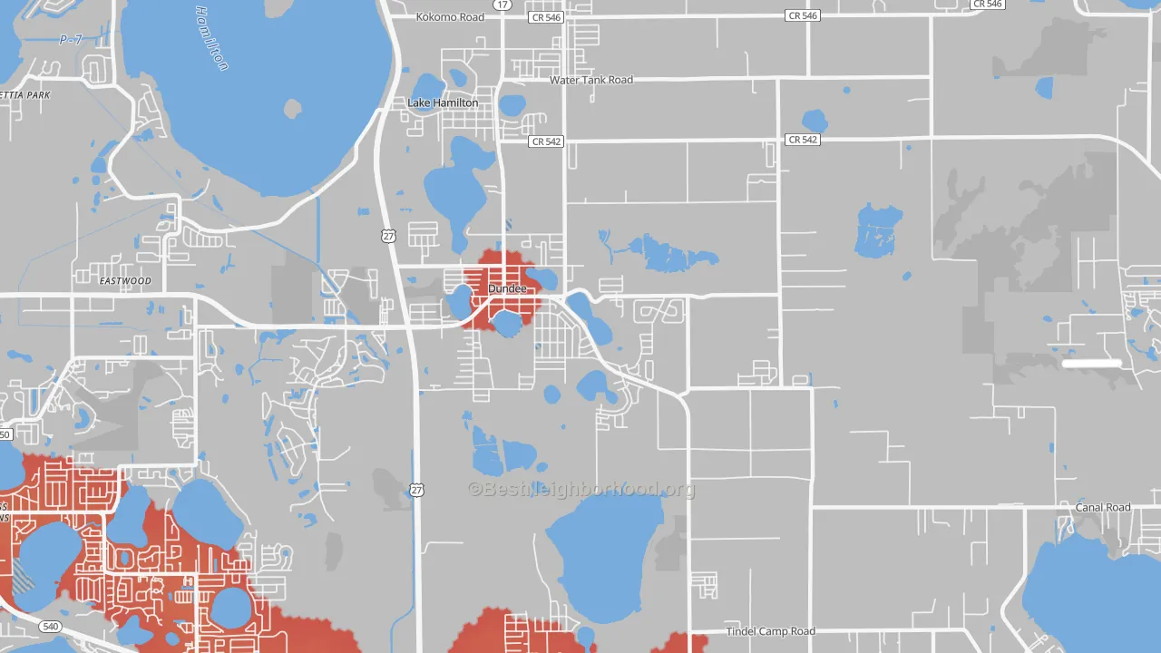 Transit Grade map of Dundee, FL