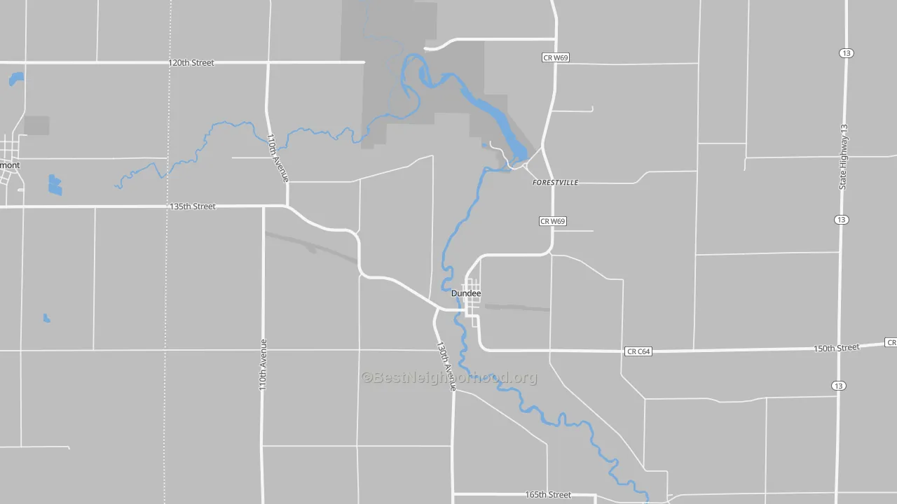 Transit Grade map of Dundee, IA