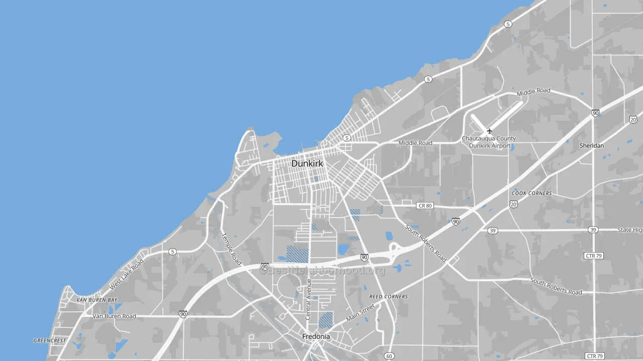 Transit Grade map of Dunkirk, NY