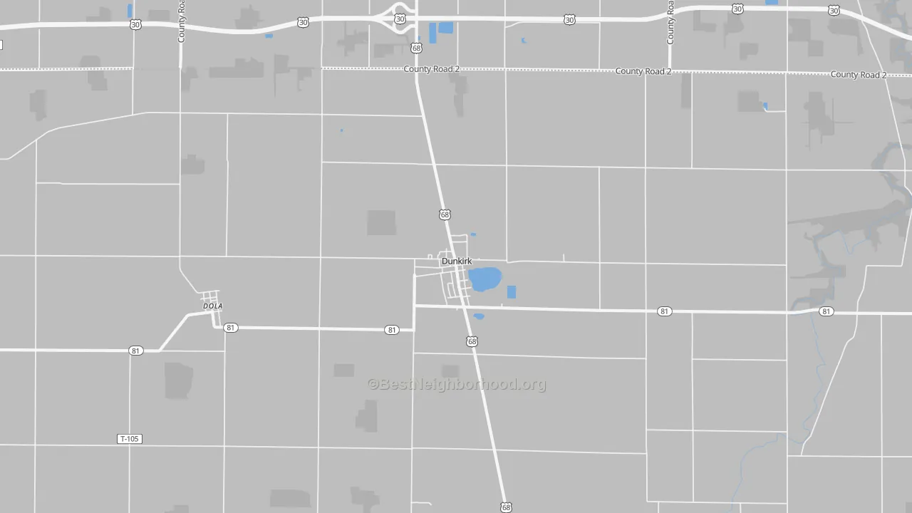 Transit Grade map of Dunkirk, OH