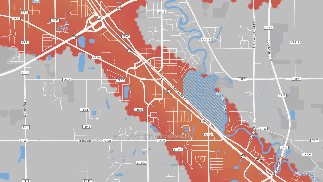 Transit Grade map of Dunlap, IN