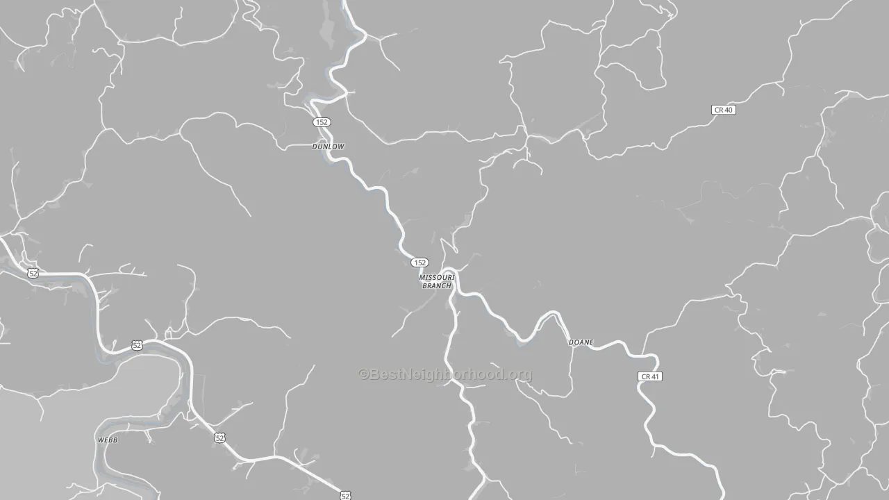 Transit Grade map of Dunlow, WV