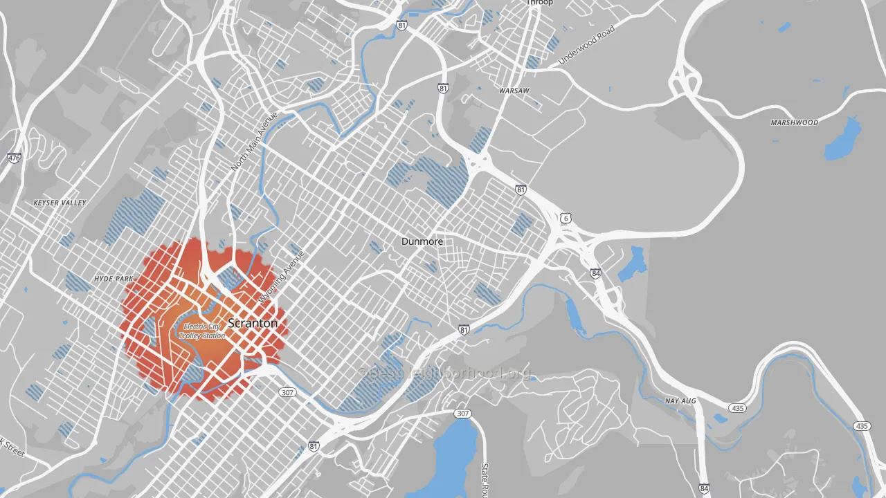 Transit Grade map of Dunmore, PA