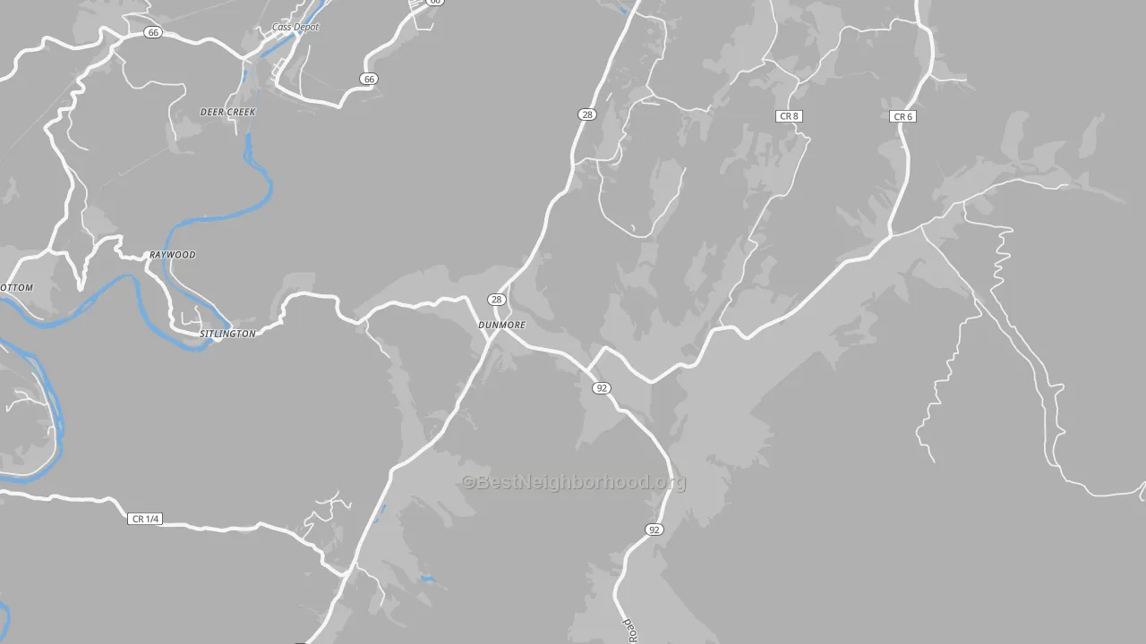 Transit Grade map of Dunmore, WV