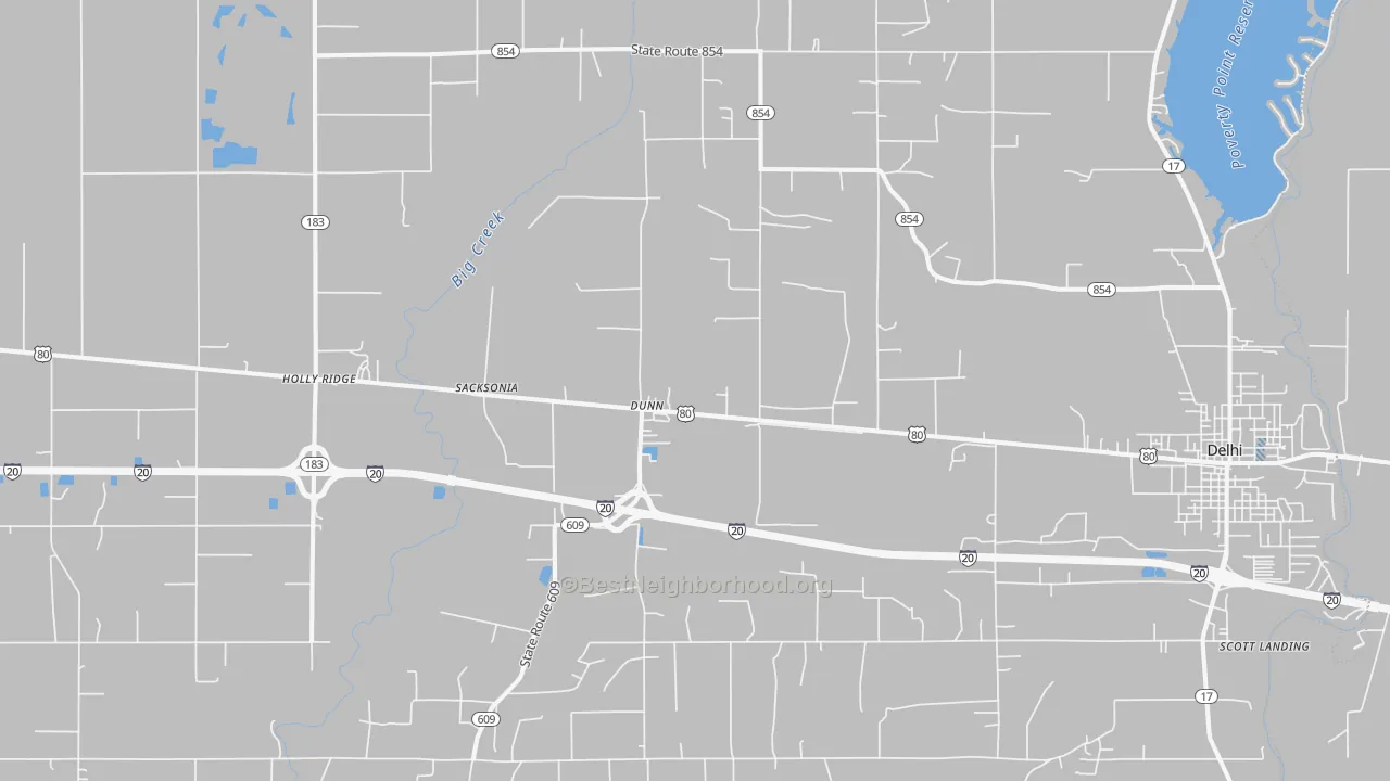 Transit Grade map of Dunn, LA