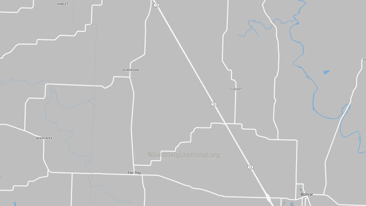 Transit Grade map of Dunnegan, MO
