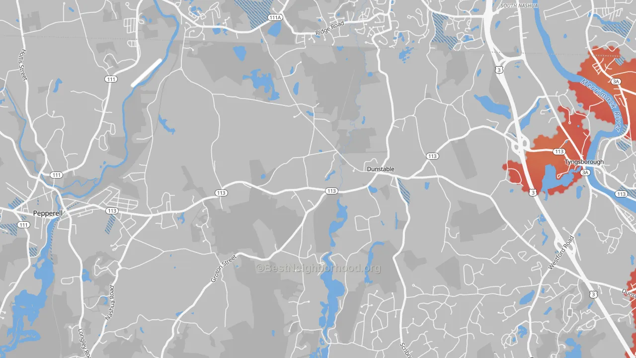 Transit Grade map of Dunstable, MA