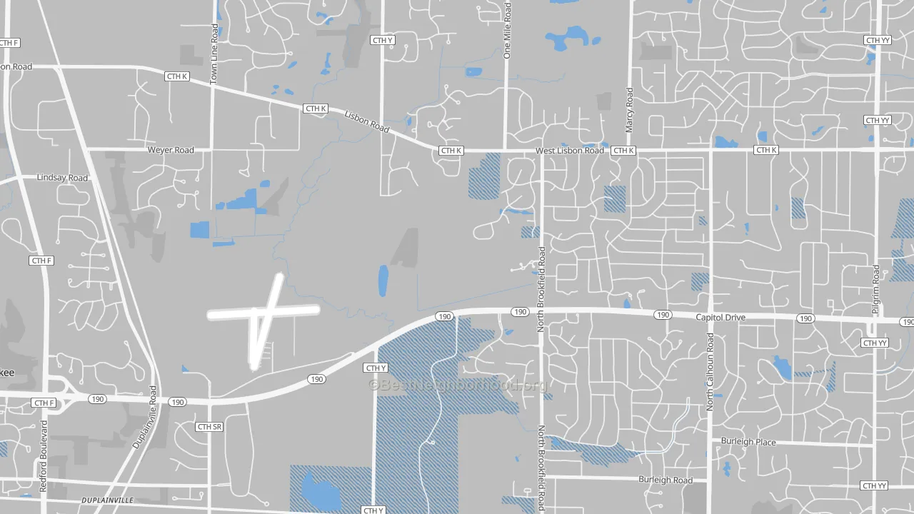Transit Grade map of Duplainville, WI