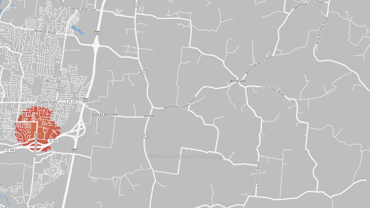 Transit Grade map of Duplex, TN