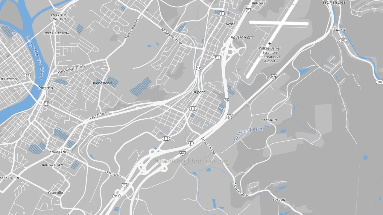 Transit Grade map of Dupont, PA