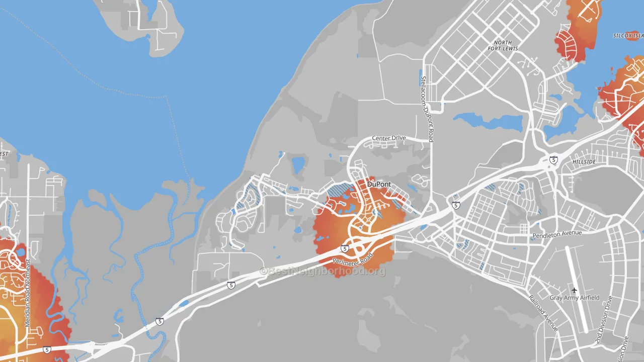 Transit Grade map of Dupont, WA