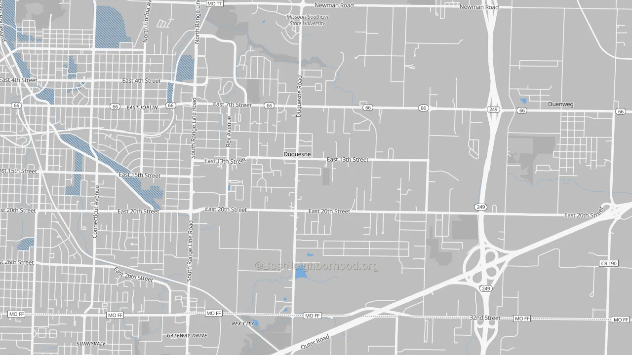 Transit Grade map of Duquesne, MO