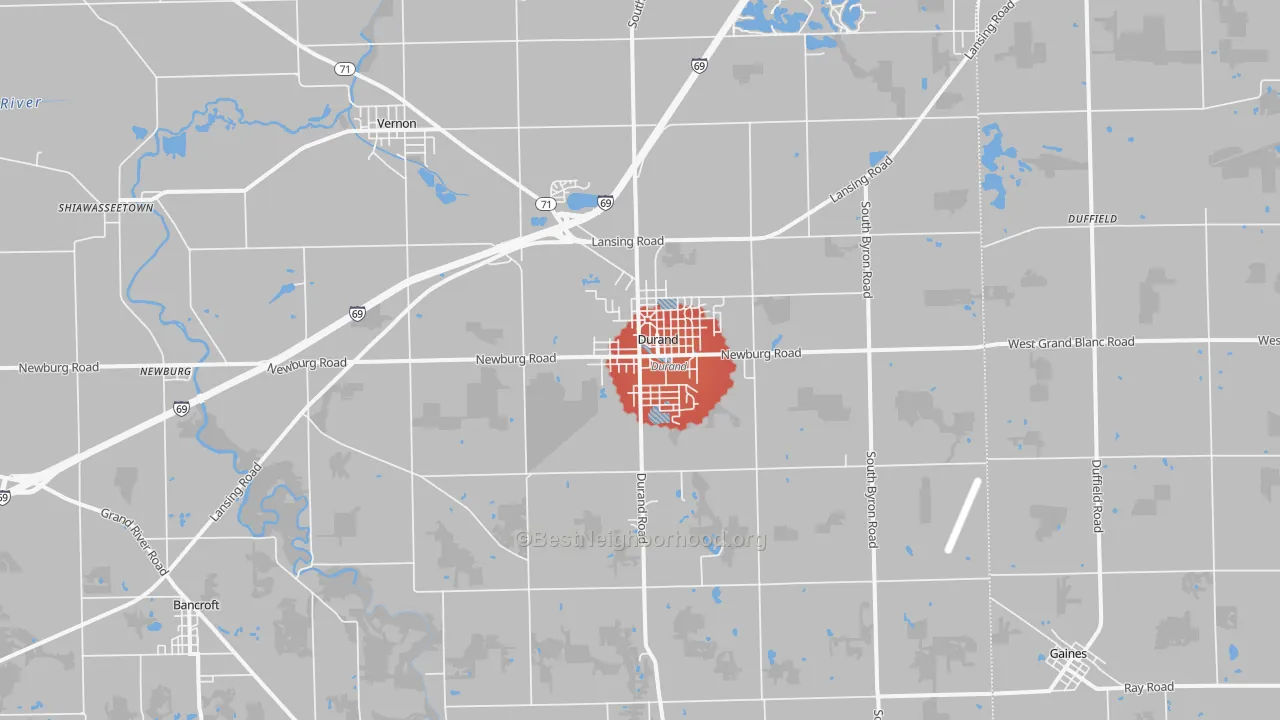 Transit Grade map of Durand, MI