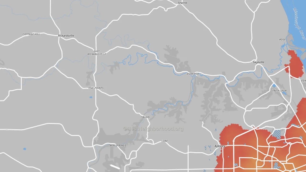 Transit Grade map of Durango, IA