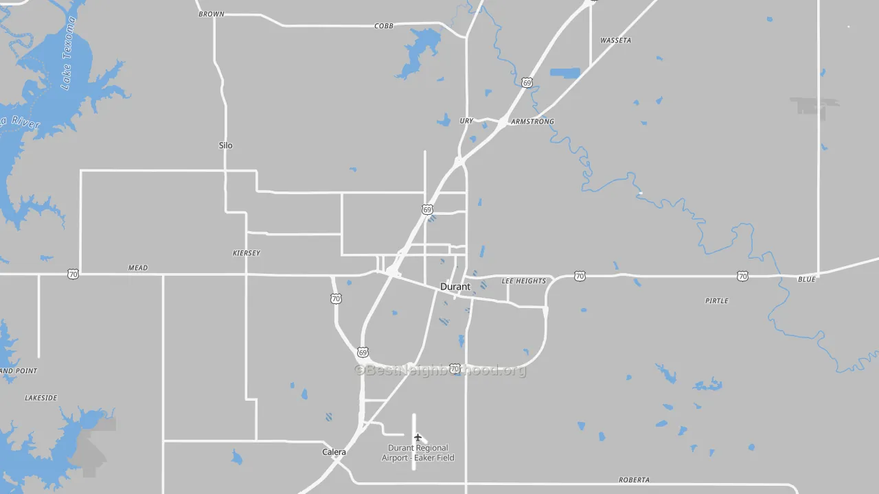 Transit Grade map of Durant, OK