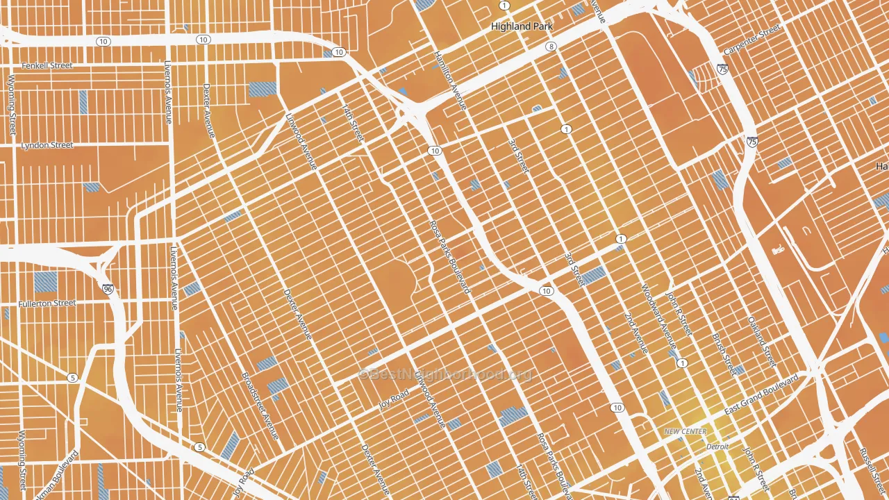 Transit Grade map of Durfee, Detroit, MI