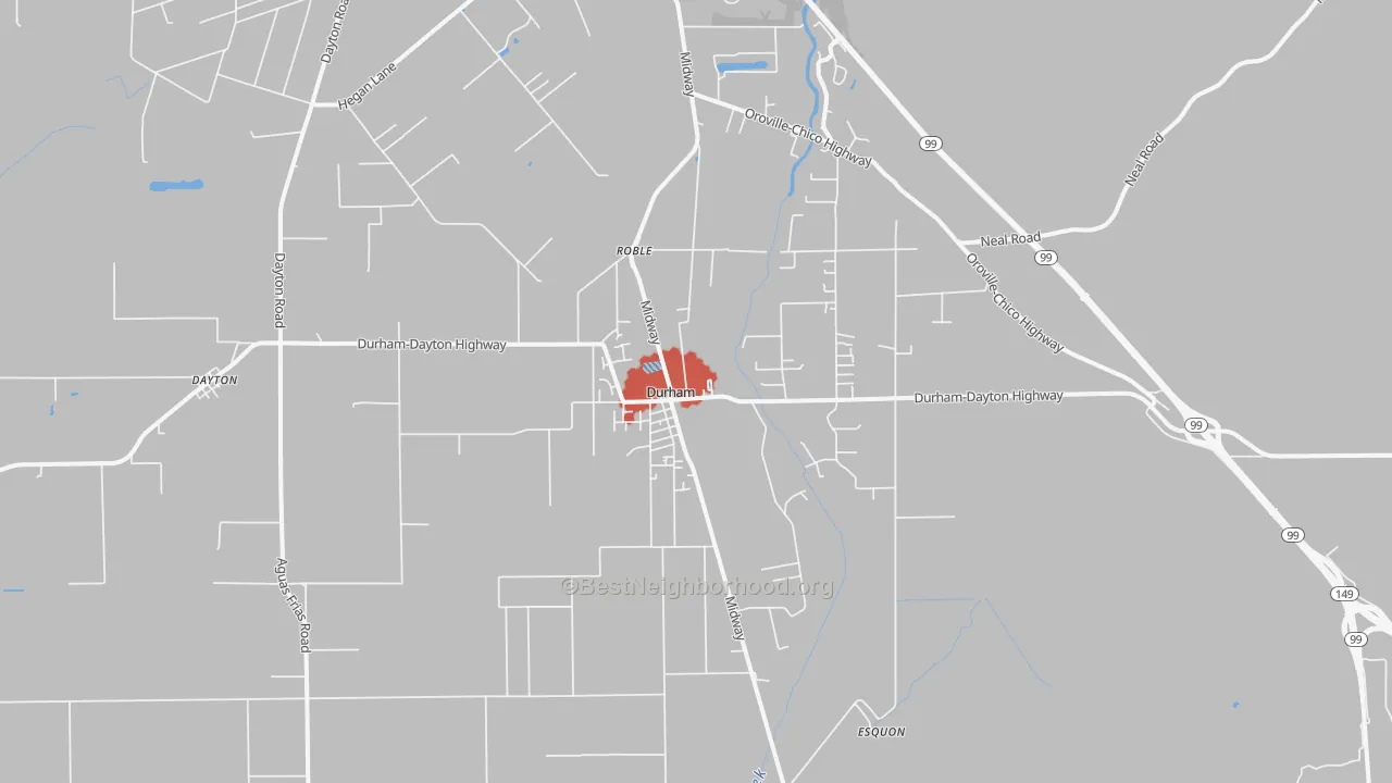 Transit Grade map of Durham, CA