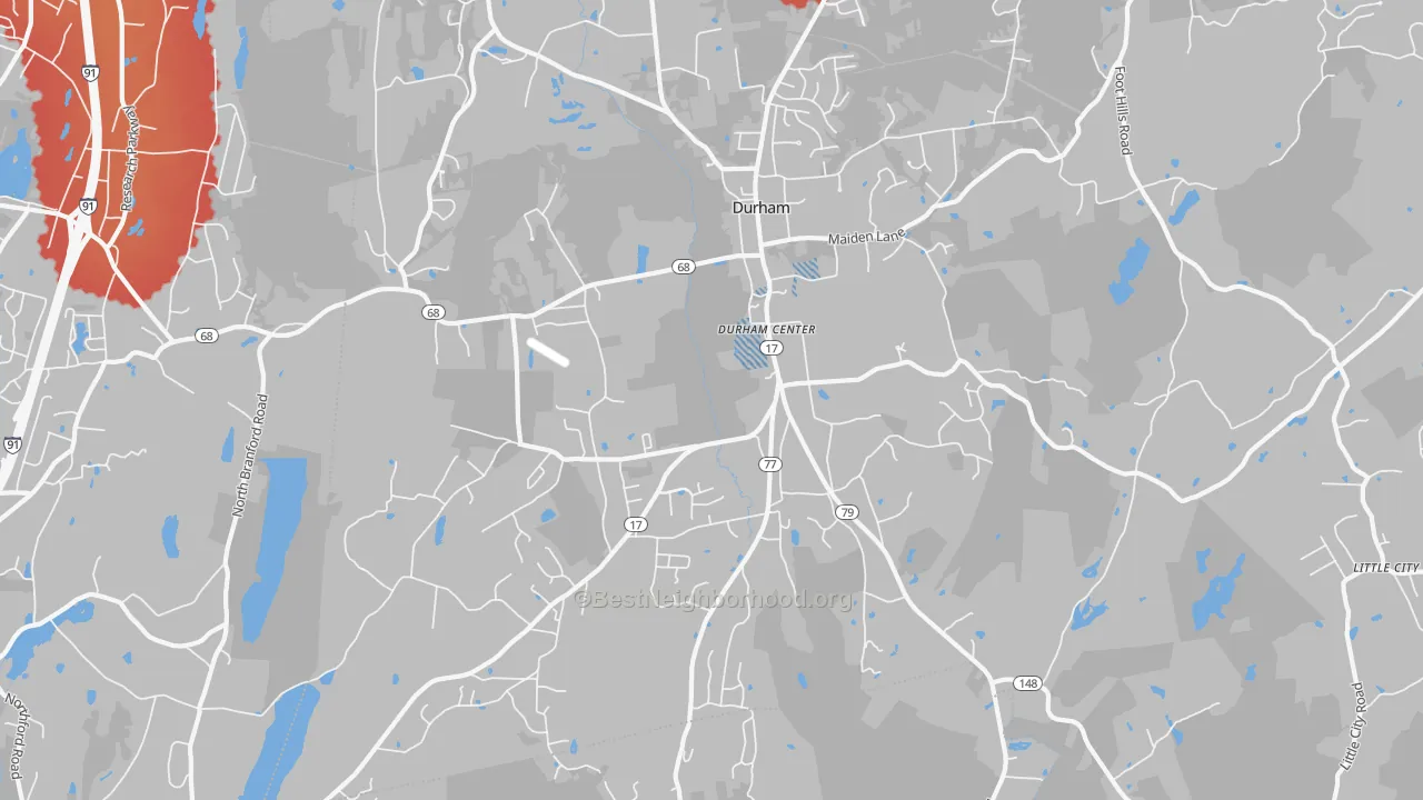 Transit Grade map of Durham, CT