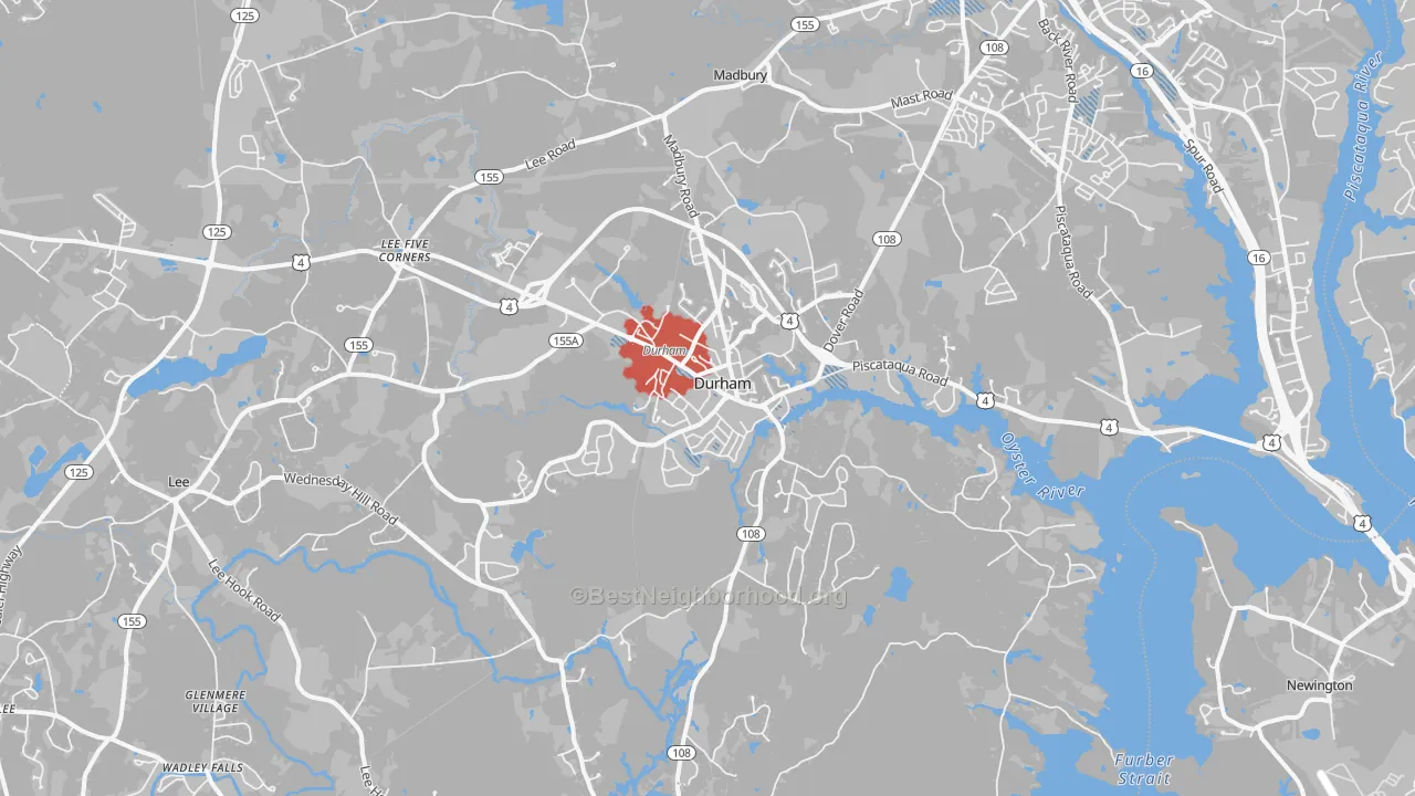 Transit Grade map of Durham, NH