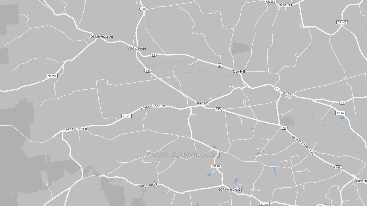 Transit Grade map of Durham, NY