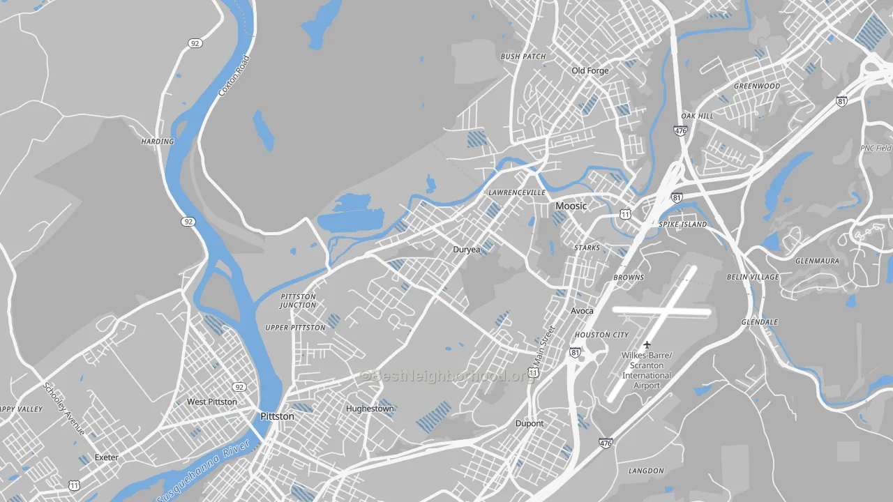 Transit Grade map of Duryea, PA