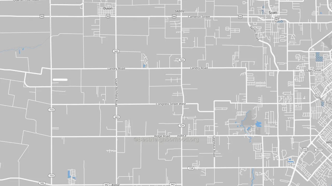 Transit Grade map of Duson, LA