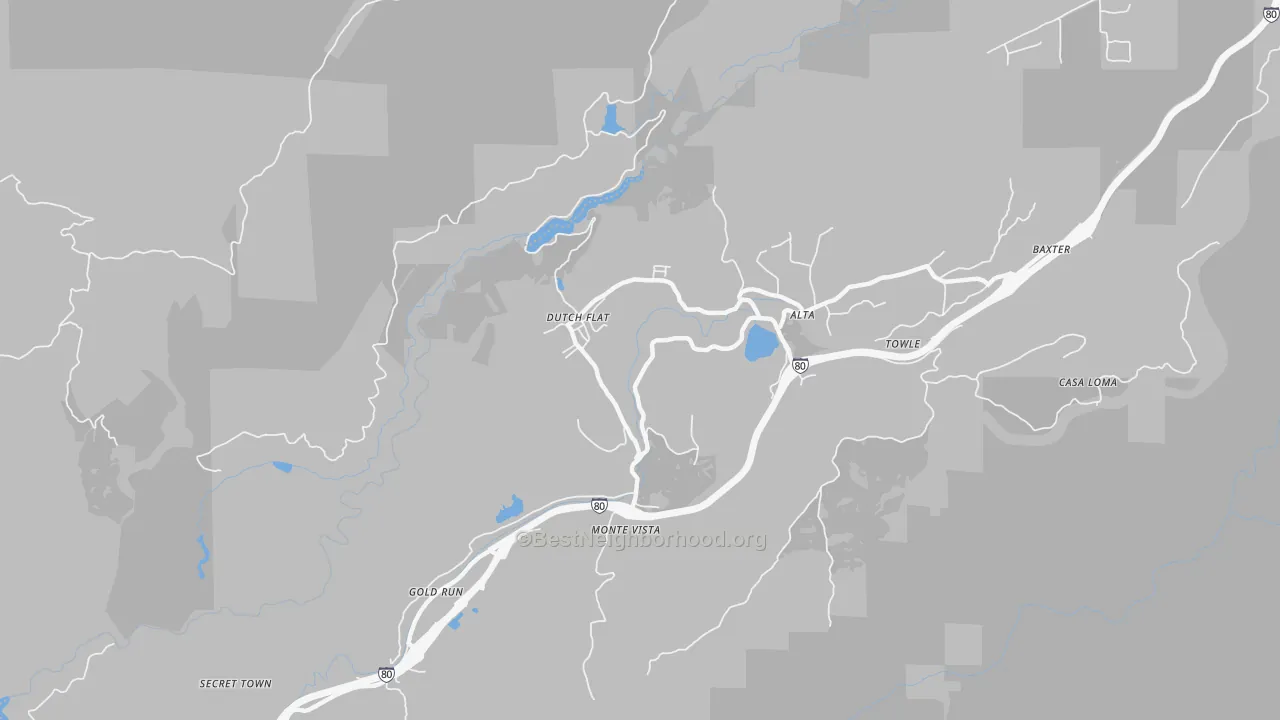 Transit Grade map of Dutch Flat, CA